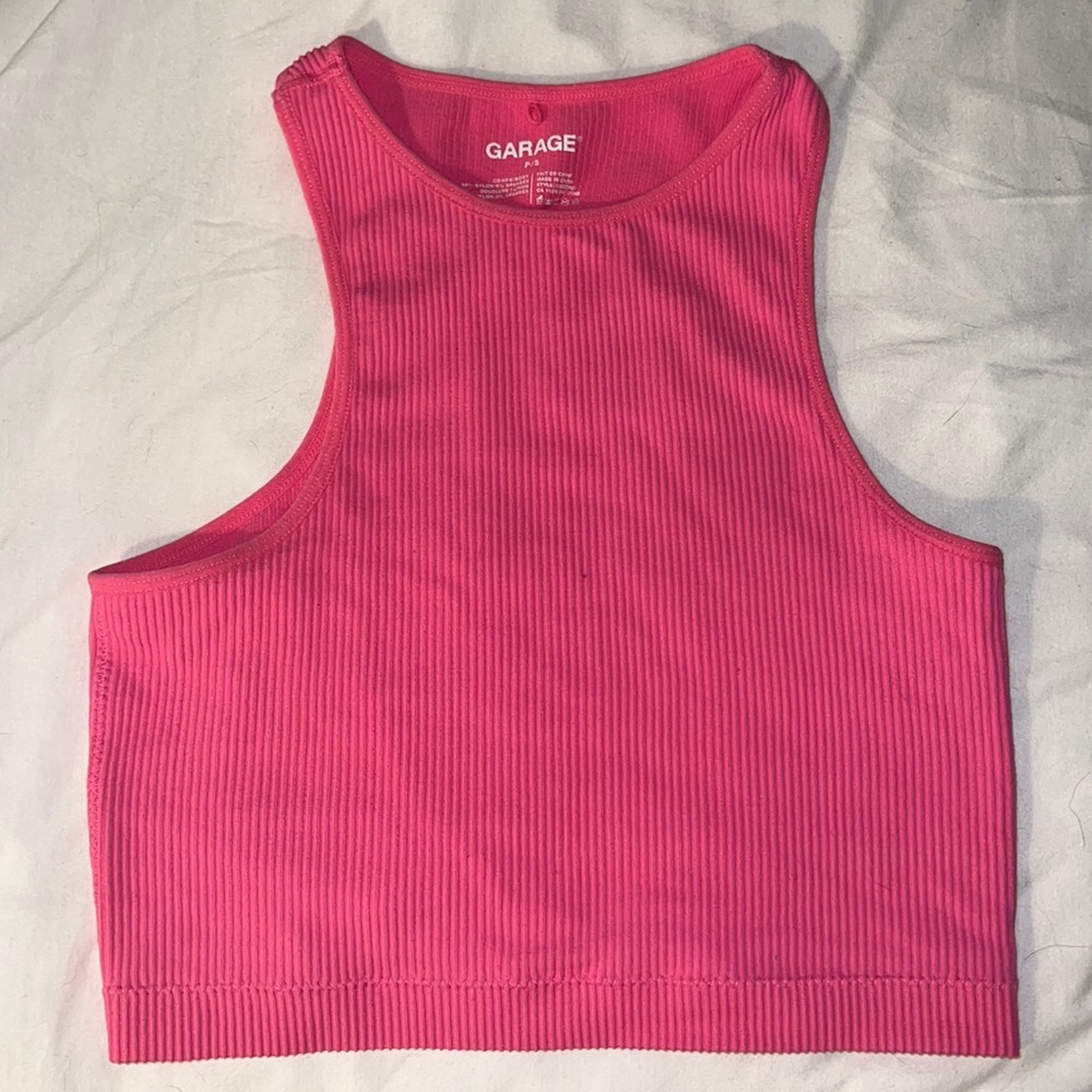 Garage Seamless racer high neck tank pink